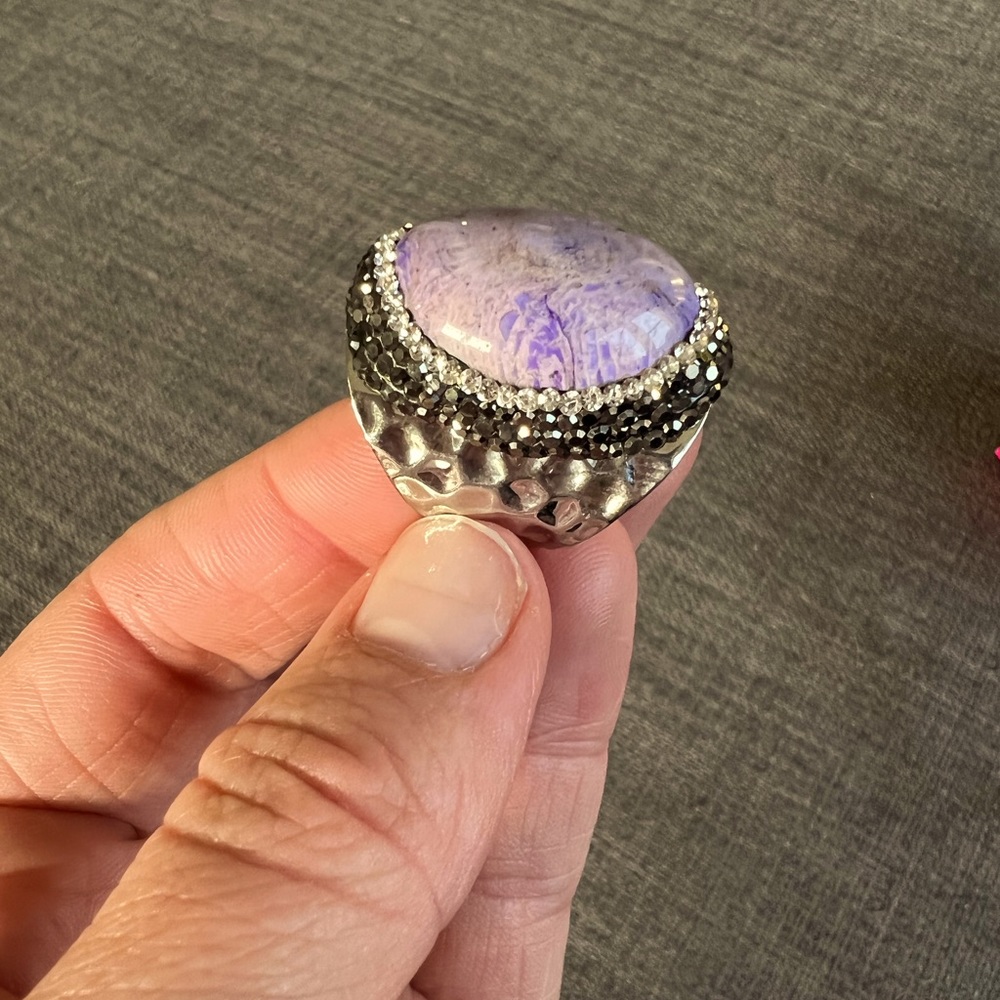 Purple Agate Ring - image 2